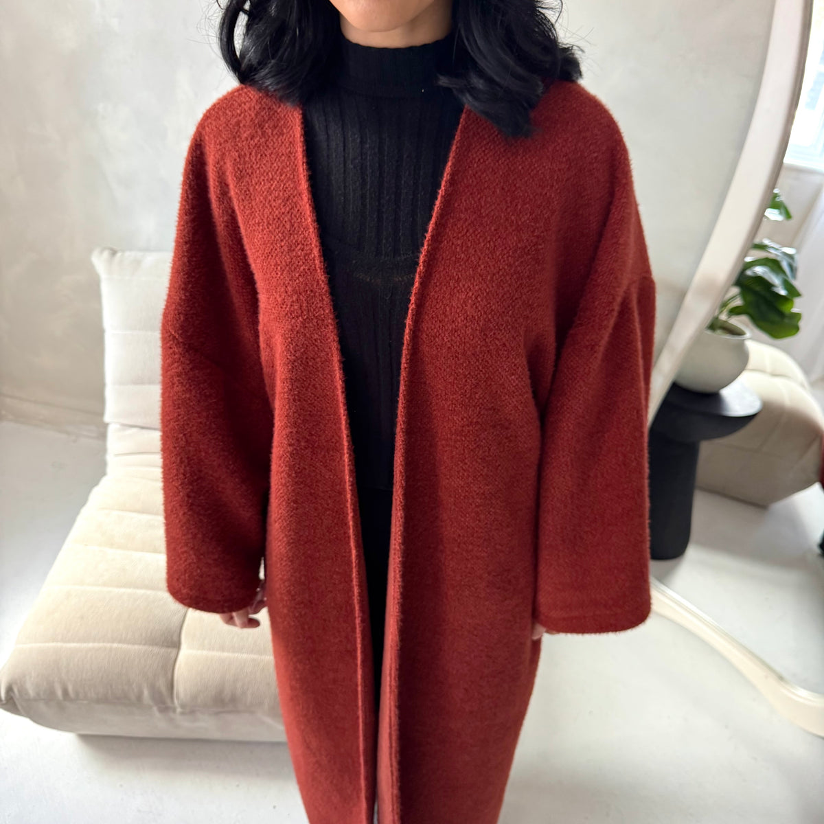 Rui Rust Oversized Premium Soft Thick Cardigan-House Of Haniya