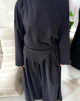 Madiha Black Baggy Fit Wide Leg Trouser Co Ord Set