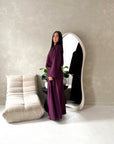 Madiha Plum Baggy Fit Wide Leg Trouser Co Ord Set