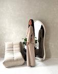 Madiha Mocha Baggy Fit Wide Leg Trouser Co Ord Set
