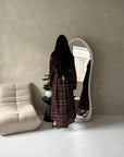 Baya Brown Tartan Print Cinch Waist Shirt Dress
