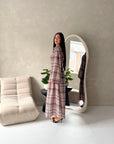 Baya Mocha Tartan Print Cinch Waist Shirt Dress