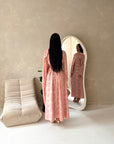 Yasna Pink Floral Side Drape Tie Back Dress