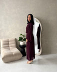 Ines Plum Soft Waist Ruched Lined Modest Dress
