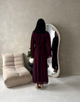 Ines Plum Soft Waist Ruched Lined Modest Dress