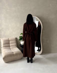 Aven Brown Belted Pocket Plain Trench Coat