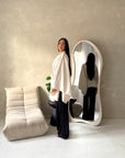 Amara Beige Belted Thick Open Cardigan-House Of Haniya