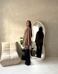 Amara Mocha Belted Thick Open Cardigan-House Of Haniya