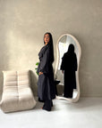 Rosh Black Belted Balloon Sleeve Plain Jacket