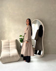 Rosh Mocha Belted Balloon Sleeve Plain Jacket